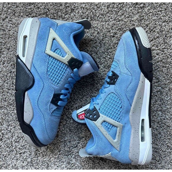 Nike Air Jordan 4 Retro University Blue Size 4.5 Youth (Size 6 Women's) - Picture 8 of 8